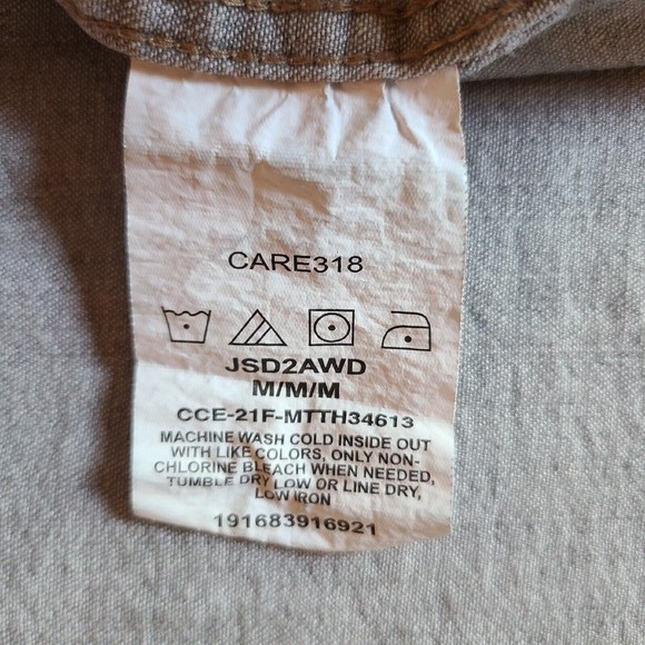 Wrangler Men's M Denim Shirt Long Sleeve, Two-Pocket, Snap w/Button Collar - Picture 7 of 7